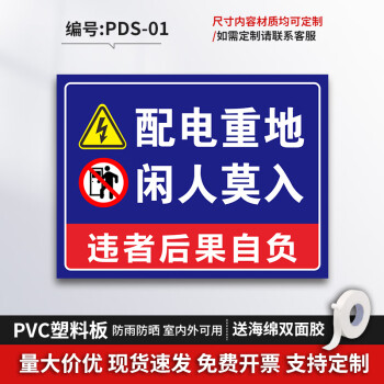 配電箱室櫃標識牌有電高壓危險請勿靠近觸摸標識貼配電重地閒人莫入