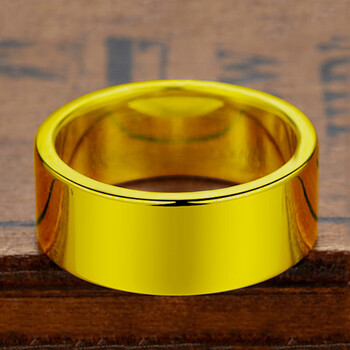 匠蕴黄金戒指男女足金999新款实心光面大气霸气光圈送男友爸爸礼定制