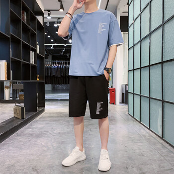 侃阔kankuo运动品牌短袖短裤套装男士夏季薄款一套休闲帅气搭配春秋