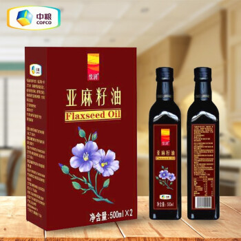 中粮悦润亚麻籽油红花籽油植物油物理压榨食用油礼盒福利礼品亚麻籽油