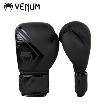 VENUM 毒液竞争2.0拳套 拳击泰拳手套沙袋拳套训练健身成人 全黑色 10 OZ