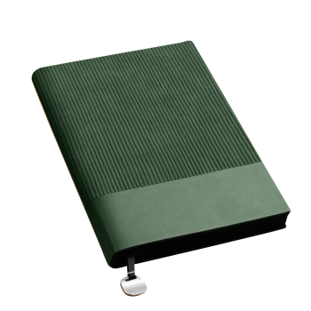 伊頓 伊顿高档商务软皮面拼接笔记本套装文具定制可印logo笔记本子记事本 松石绿 B5