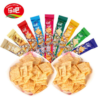 乐吧复合型薯片饼干50g多袋多口味非油炸膨化 泡菜味50g×8袋