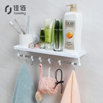 佳佰r5210 佳佰浴室置物架免打孔六联挂钩强力吸壁置物架卫生间浴室厨房置物架毛巾置物架 行情报价价格评测 京东