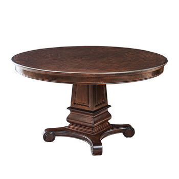 实木餐桌圆形美式家具小户型椅组合家用6人饭桌圆桌子 单个餐桌