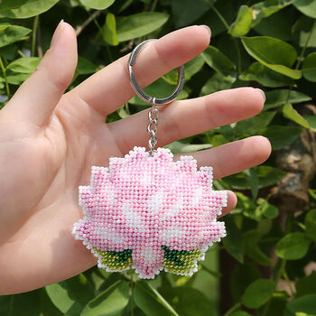 刺绣十字绣小挂件刺绣diy钥匙扣礼物珠绣吊坠编织绳diy手工制作材料包