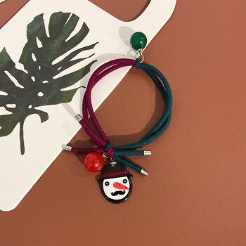 ins头绳圣诞节发绳简约森女气质皮套女韩版发圈扎头皮筋头饰雪人头像