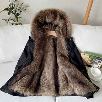 男士派克服内胆全毛中年商务款冬季大码男款貂皮草外套短款皮毛一体