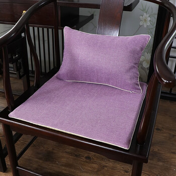 垫新中式太师椅官帽椅餐椅垫坐垫沙发垫桑尼木槿紫抱枕4545cm不含芯