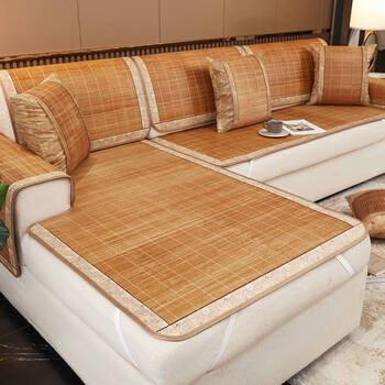 夏天沙发上的竹席子沙发上的凉席坐垫夏天放在沙发上的坐垫竹片凉席
