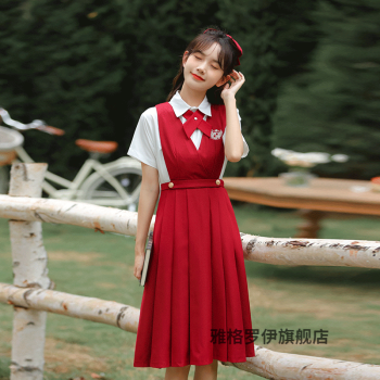 jk制服套装学院风女生jk护奶裙长裙大小姐法式锡兰红茶小西装外套红色