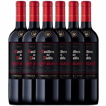 智利原瓶进口红酒红魔鬼干红葡萄酒750ml6瓶整箱装红魔鬼黑金珍藏750