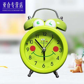 德梵蒂起床青蛙闹钟学生卡通青蛙钟打铃大声音卧室床头钟小闹钟17049