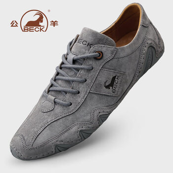 意大利公羊男鞋2022新款真皮春秋百搭韩版休闲鞋男士休闲皮鞋鞋子男潮