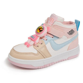 女童鞋子板鞋秋冬季秋新款小女孩运动鞋学生韩版中大童跑步鞋软粉红色