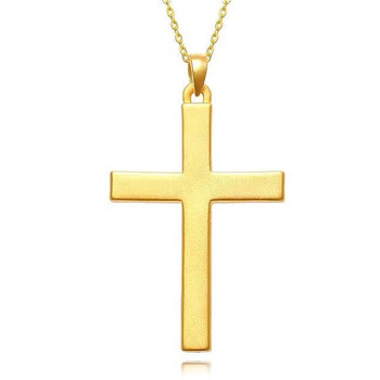 拾纯足金十字架吊坠足金项链999足金锁骨链女2021新款生日礼物送女友