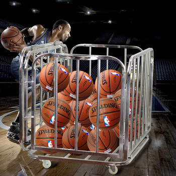 移动式篮球推车 折叠式装球车 篮球车 球类不锈钢推车带轮子 小号不锈