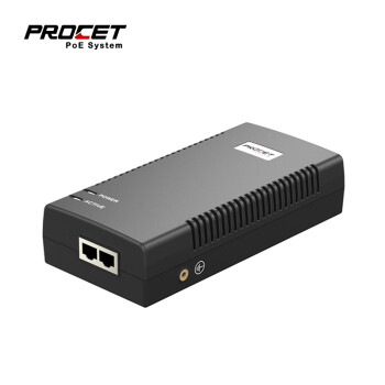 PROCET PT-PSE106GBR-10 单端口10G大功率防雷避雷PoE供电器55V输出90W 黑色
