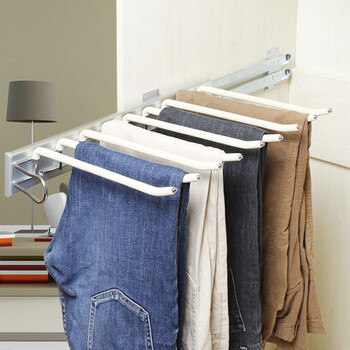 裤架 伸缩 衣柜柜内侧装侧挂海绵防滑推拉西裤挂 活动杆裤架