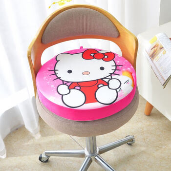 水果坐垫地上儿童幼儿园加厚坐垫卡通圆形西瓜垫子海绵椅子垫玫红kt猫