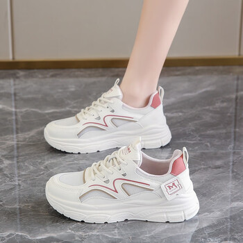 aignesa跑步运动鞋女款夏季网面透气超轻减震轻便百搭软底初中生老爹