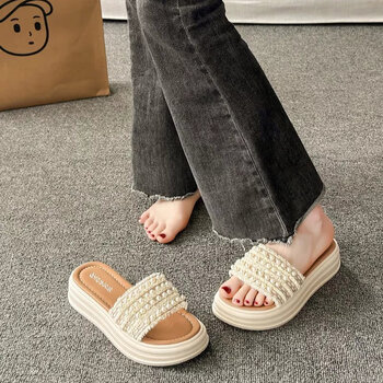 more by belle百丽仙女风厚底拖鞋女外穿夏季新款2024年网红软底学生