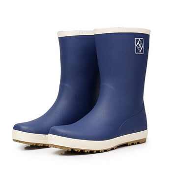雨鞋男女情侣夏透气轻便大码橡胶水鞋中筒高桶防滑防水高筒雨靴 蓝色