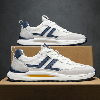 人本男鞋春季新款潮流透气阿甘男士跑步休闲百搭老爹鞋运动鞋子男白兰