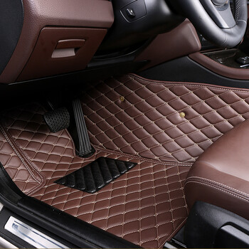 脚垫全包围皮革丝圈双层专车专用汽车脚垫定制耐磨耐用易打理 咖啡色