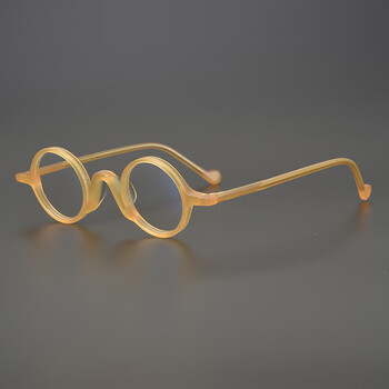 纯手工 日本赛璐珞眼镜框 复古文艺青年全框镜架 超轻小脸高度数 柠檬