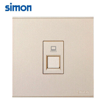 西蒙(SIMON)开关插座 超五类电脑网络插座面板 E6系列一位电脑插座 香槟金色 725218-46