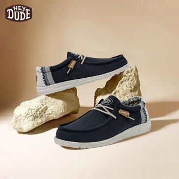 heydude新品都德牛仔帆布鞋休闲男鞋舒适轻一脚蹬夏季透气懒人鞋