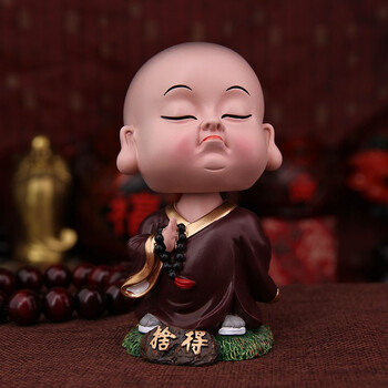 摆件禅意车载创意可爱办公室桌面装饰品摇头公仔生日礼物送朋友舍得
