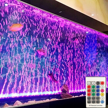 鱼缸气泡条水族箱led潜水灯节能水中灯增氧气泵龙鱼灯七彩慢闪变换遥控变色气泡灯造景灯新款气条灯56厘米 图片价格品牌报价 京东