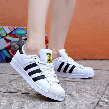 adidas三叶草女板鞋 新款金标贝壳头经典休闲鞋低帮小白鞋运动鞋 fu