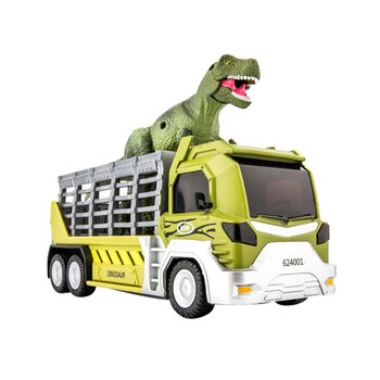 凯迪威仿真恐龙运输车卡车合金车模型 声光儿童玩具车 霸王龙624001