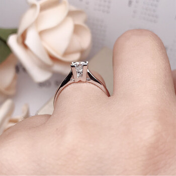 gia裸钻珠宝对戒定制一克拉钻戒 七夕情人节礼物送男女友 金 gia证 vs