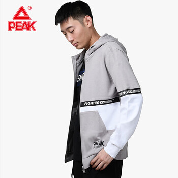 匹克连帽卫衣男拉链开衫运动服秋季宽松针织外套男士休闲长袖上衣巨