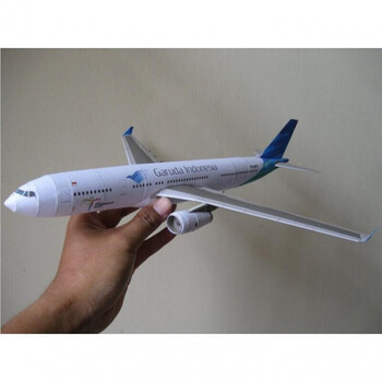 diy手工拼装立体纸质模型空客a330系列民航飞机航空客机3d折纸 印尼鹰