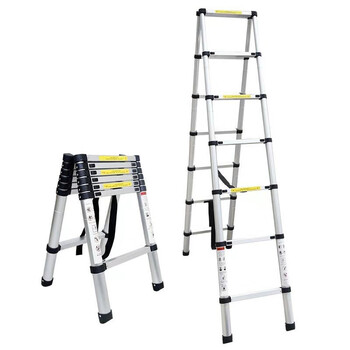 杰安达 jad 铝合金双面伸缩竹节梯 2m