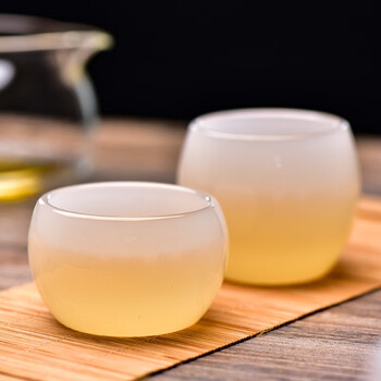 玻璃茶杯主人杯个人专用中式品茗杯玉质功夫茶具小茶碗 禅定杯【图片