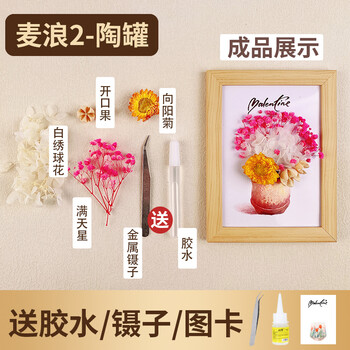 津浆干花手工diy相框摆台客厅摆设真花装饰满天星花束材料母节麦浪2 陶罐套装 工具 干花包 图片价格品牌报价 京东