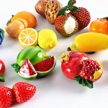 吾礼 新款3D立体仿真水果冰箱贴磁铁家居装饰品 立体水果（随机3个） 中号