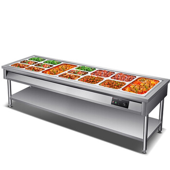 【熊哆咪七格304不锈钢】熊哆咪 保温售饭台商用 食堂快餐保温台汤池