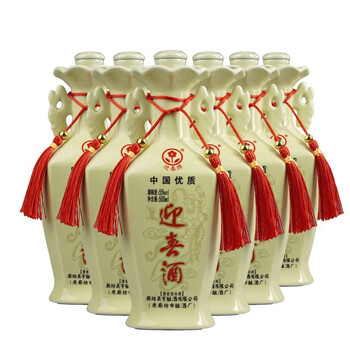 迎春迎春酒老酒双耳55度四大美女图案 红色 一箱六瓶