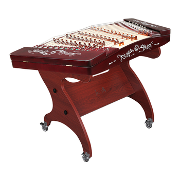 乐海 扬琴乐器初学者入门色木材质酒红色多款可选素面402扬琴 双凤