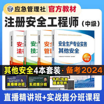 备考2024中级注册安全工程师教材 注安教材 应急社官方注册安全师教材习题模拟历年真题建筑化工煤矿金属冶炼其他安全等 其他安全(4本)