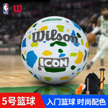 威尔胜(Wilson)儿童青少年用5号橡胶篮球花色恐龙蛋配色WZ3012401CN5