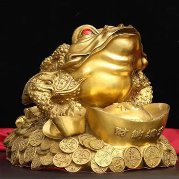 蟾蜍办公室摆件铜铜金蟾招财摆件三足蟾蜍金蝉店铺办公室装饰客厅开业