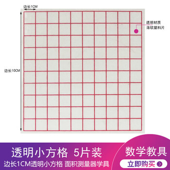 1cm透明小方格纸面积测量器每格边长1厘米正方形片塑料计数片小学数学实验器材教学仪器 【5张】10cm透明小方格【图片 价格 品牌 报价】-京东